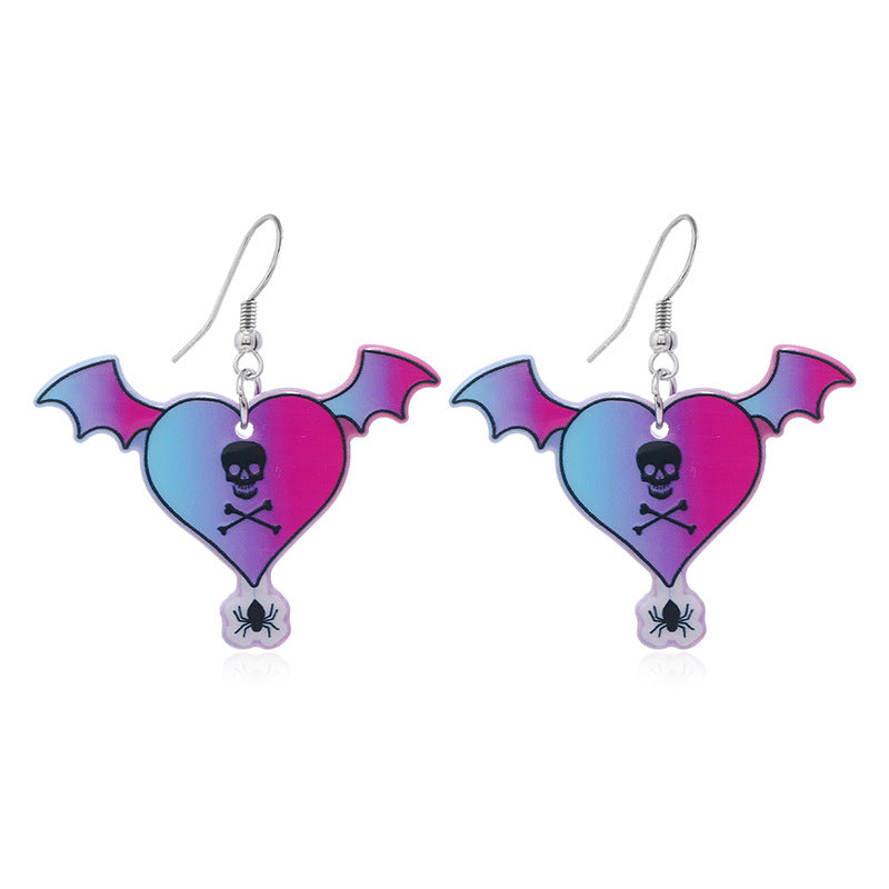Wholesale Halloween Hand Bat Earrings